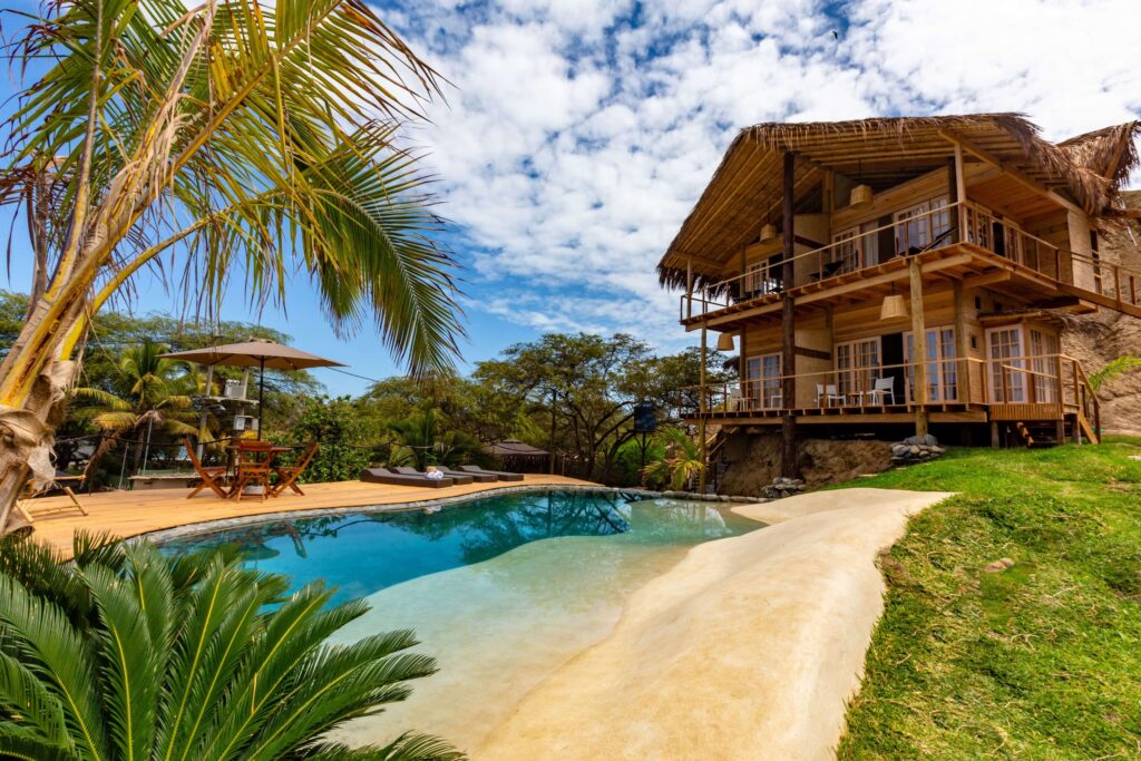 The swimming pool at Amai Luna - an eco-friendly hotel in Mancora