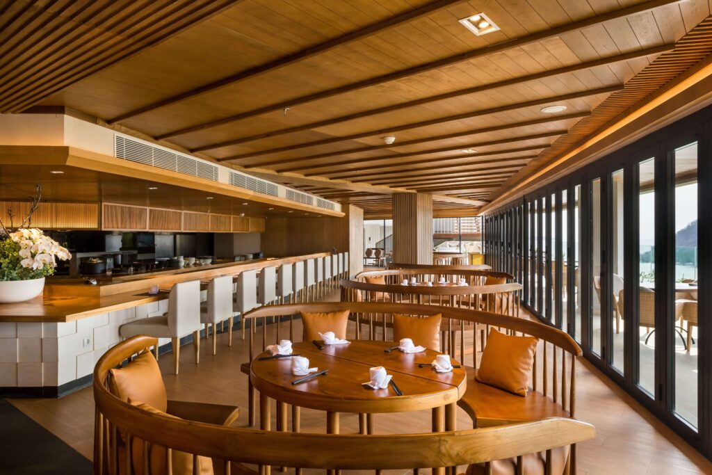 A stylish dining space at Ayana Komodo Waecicu Beach