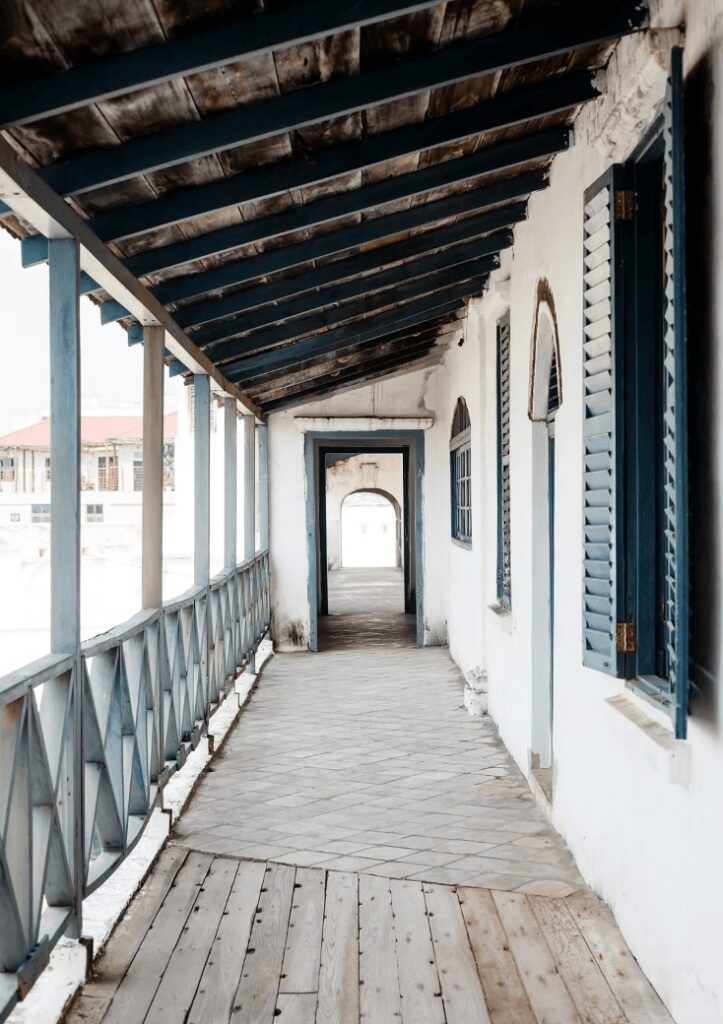 Best places to surf in West Africa: A historic, whitewashed building in Ghana
