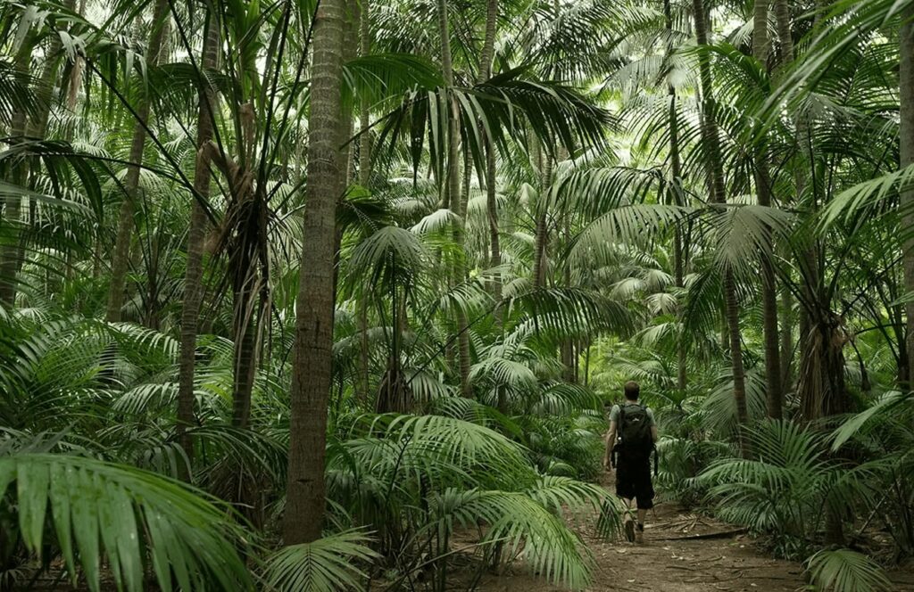 A hiking trail on Lord Howe Island near Arajilla Retreat 