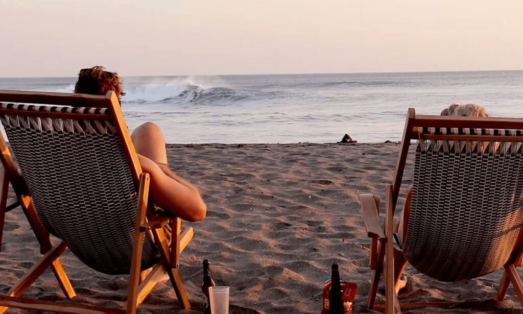 Watching the waves break directly in front of the Sirena Surf Lodge in Puerto Sandina