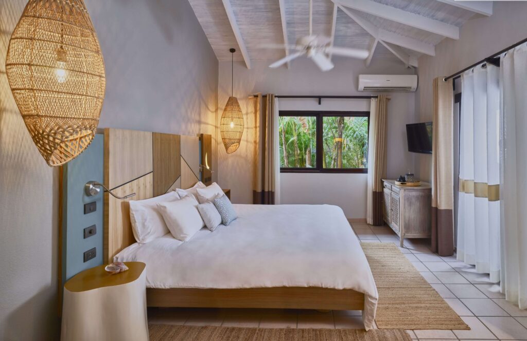 One of the contemporary rooms at Cala Luna Boutique Hotel in Tamarindo