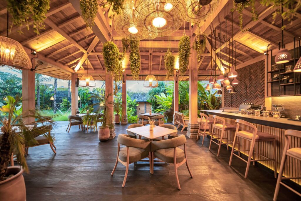 The dining area at Desa Hay - a sustainable hotel in Canggu, Bali
