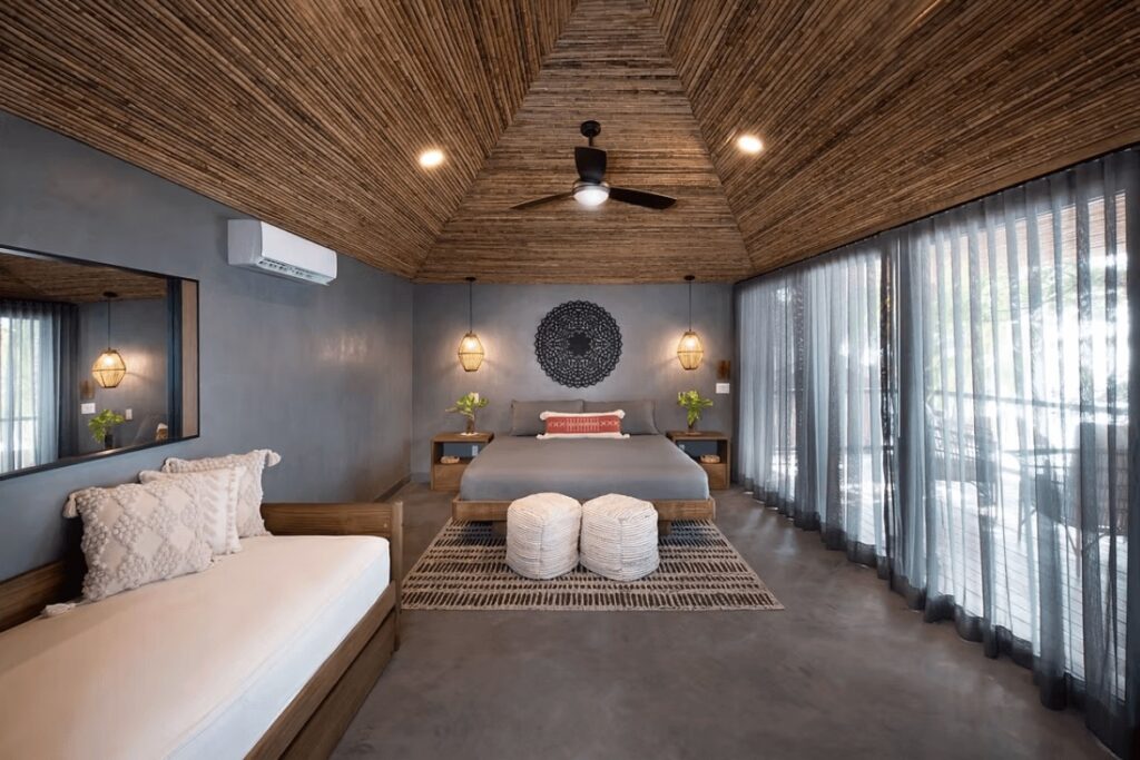 One of the stylish suites at Arca - an eco-friendly boutique hotel on Roatan 