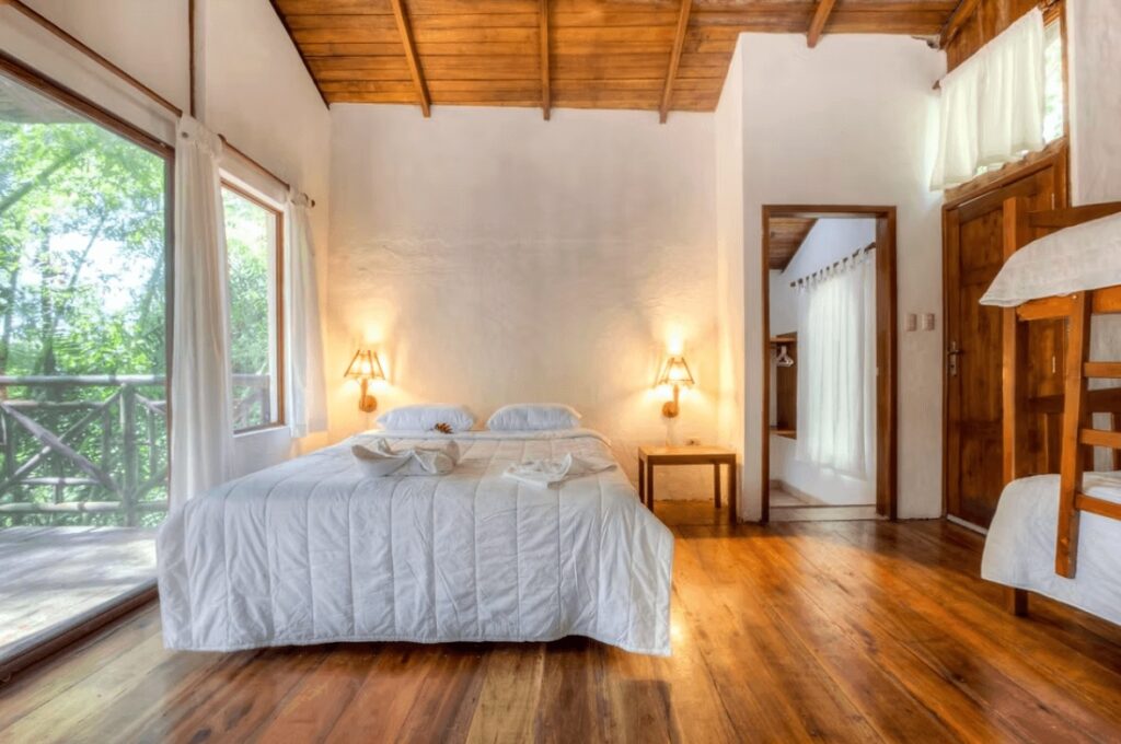 A minimalist family suite at the Pacoche Lodge & Reserve, an eco-friendly hotel in Ecuador