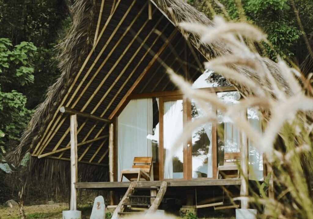 One of the charming bungalows at Kirana Retreat, an eco-friendly resort in West Sumbawa
