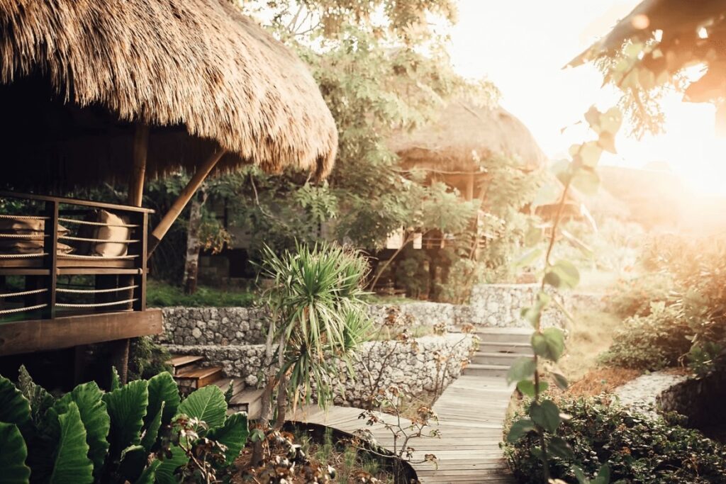 The leafy grounds of Suarga Padang Padang - an eco-friendly resort in Uluwatu, Bali