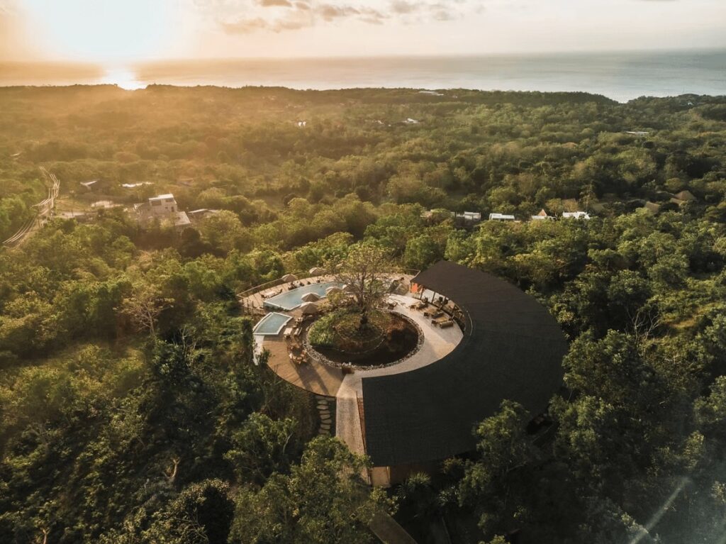 An aerial view of Grün Resort, an eco-friendly resort in Uluwatu, Bali 