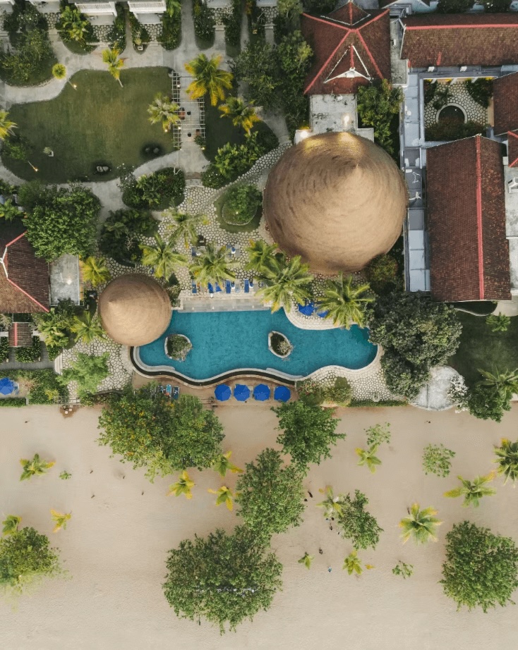 An aerial view of the eco-friendly Sudamala Resort in Komodo Islands 