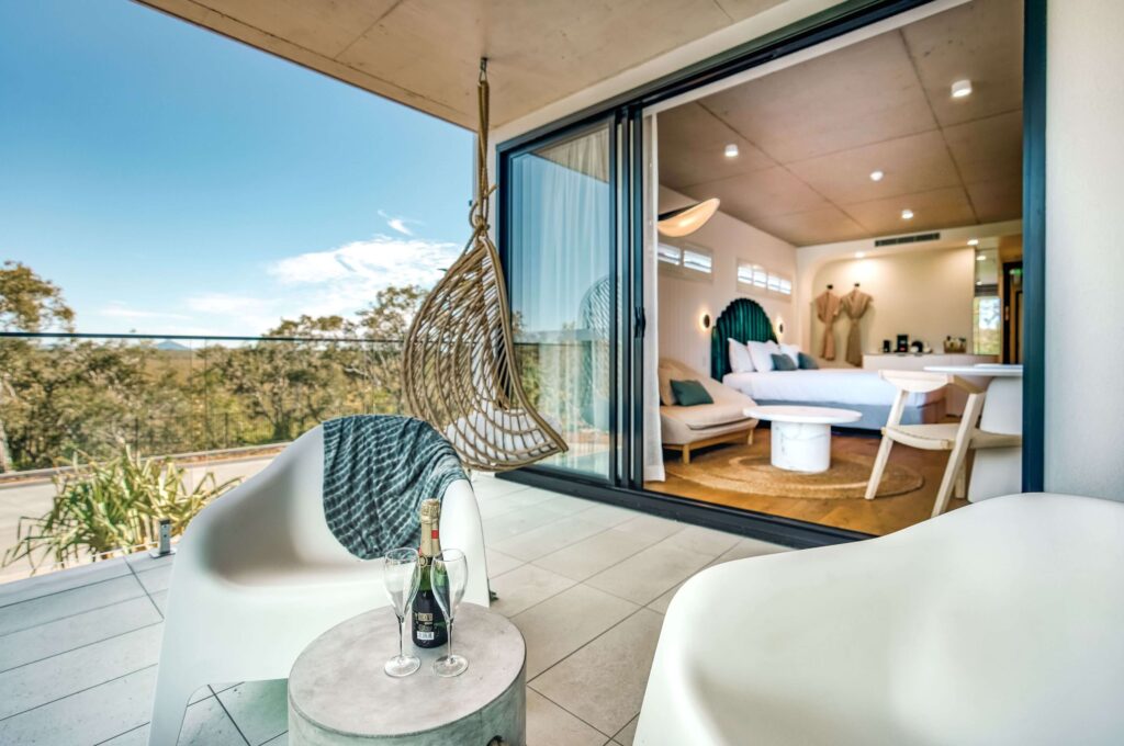 One of the stylish apartments at Essence Boutique Hotel in Noosa, Australia