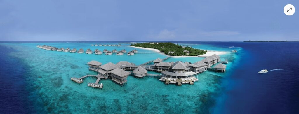 The luxurious overwater bungalows at Six Senses Laamu, an eco-luxury dive resort in the Maldives 