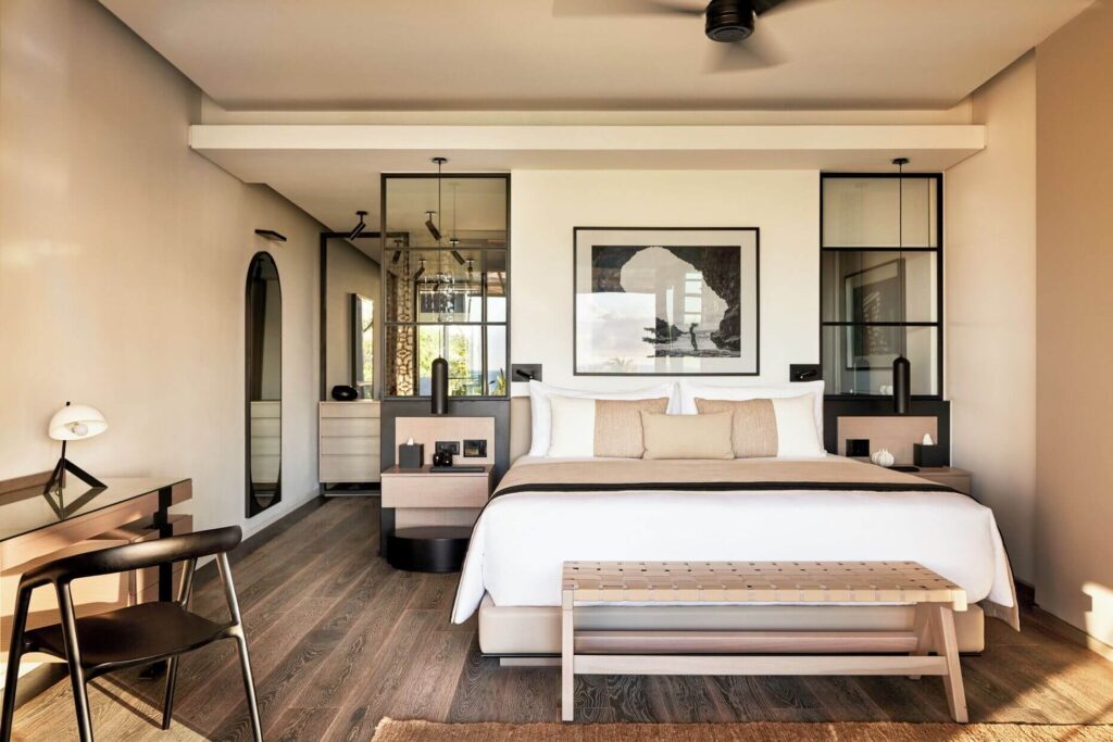 One of the sustainably designed suites at LUX* Grand Baie in Mauritius