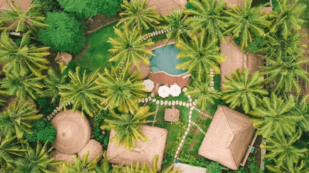 Best surf and yoga retreats in Lombok: An aerial view of Mana Eco Retreat in Lombok, Indonesia (photo courtesy of Expedia)