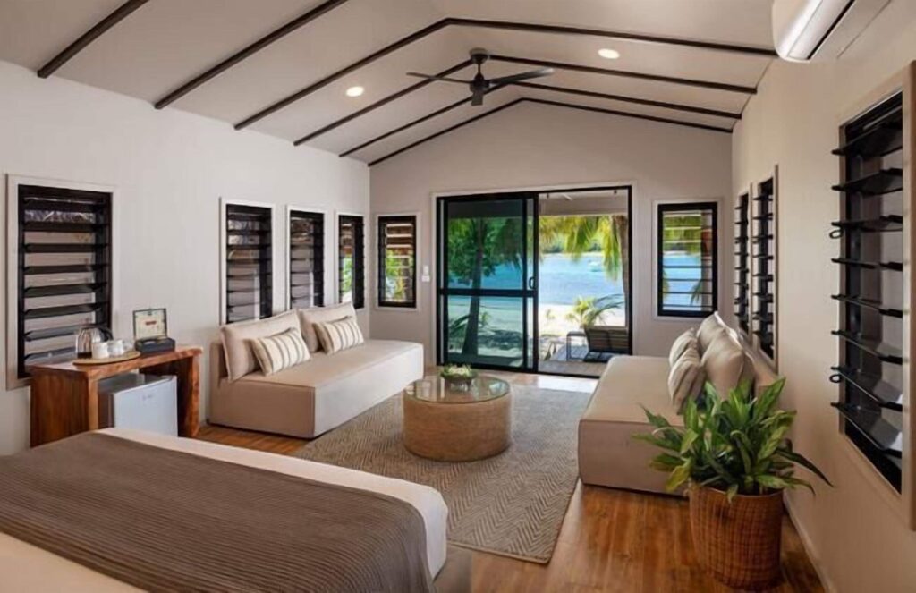 Ocean views from a villa at Mantaray Island Resort in Fiji