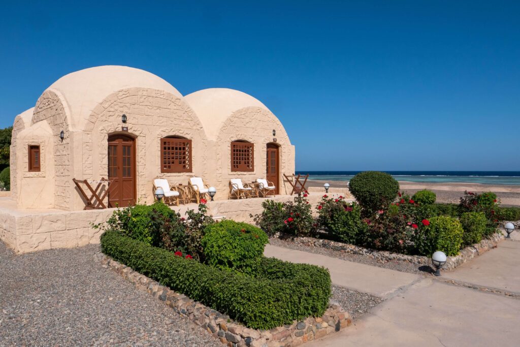 Beachfront villas at Marsa Shagra Village - a sustainable resort on the Red Sea