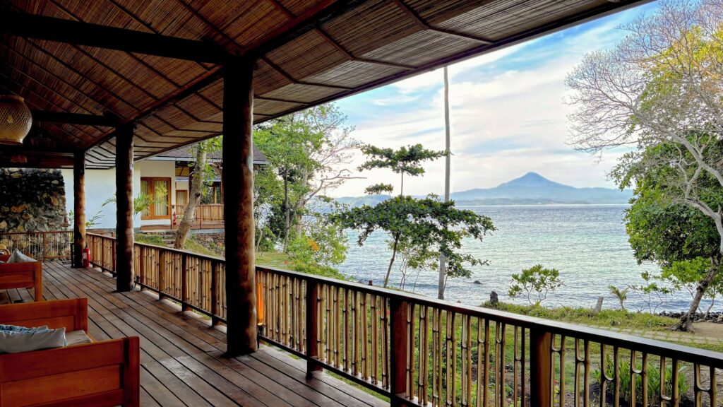 Views from one of the bungalows at Murex Bangka Dive Resort