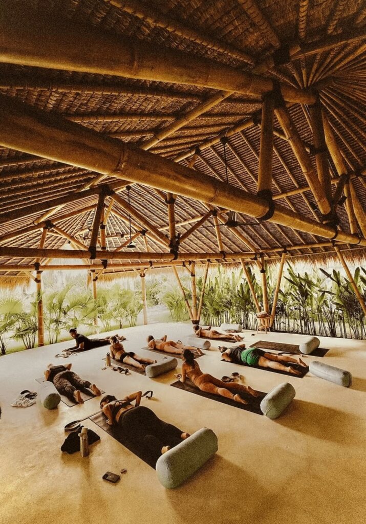 Best surf and yoga camps in Lombok: A yoga class at Rascals - an adults-only resort and yoga retreat in Lombok