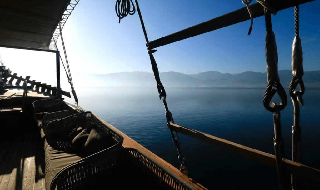A liveaboard vessel explores Alor, one of the best places to dive in Indonesia