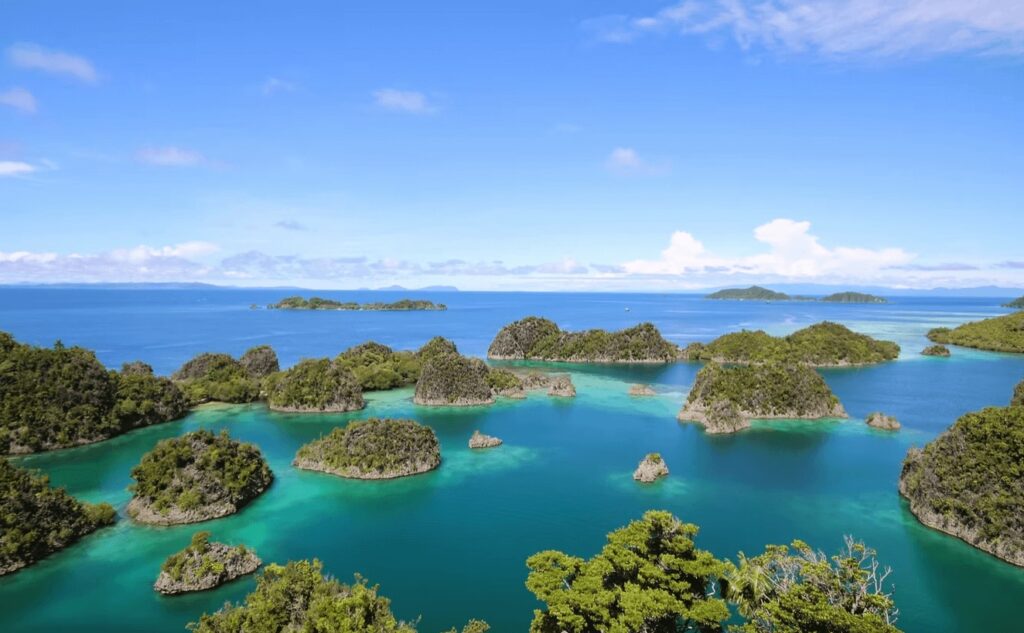 Best places to dive in Indonesia: Jungle-clad islands dot the turquoise waters of Raja Ampat