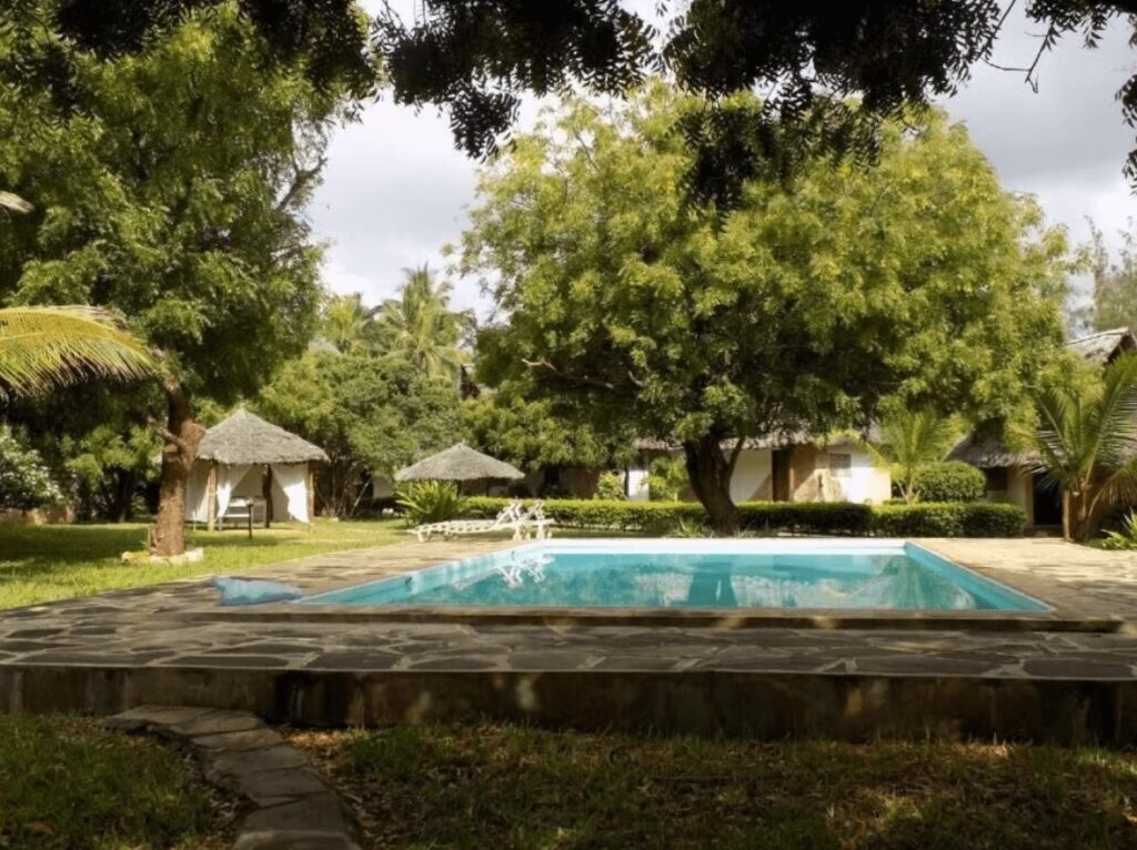 The outdoor pool at Eco Villas Watamu in Kenya 