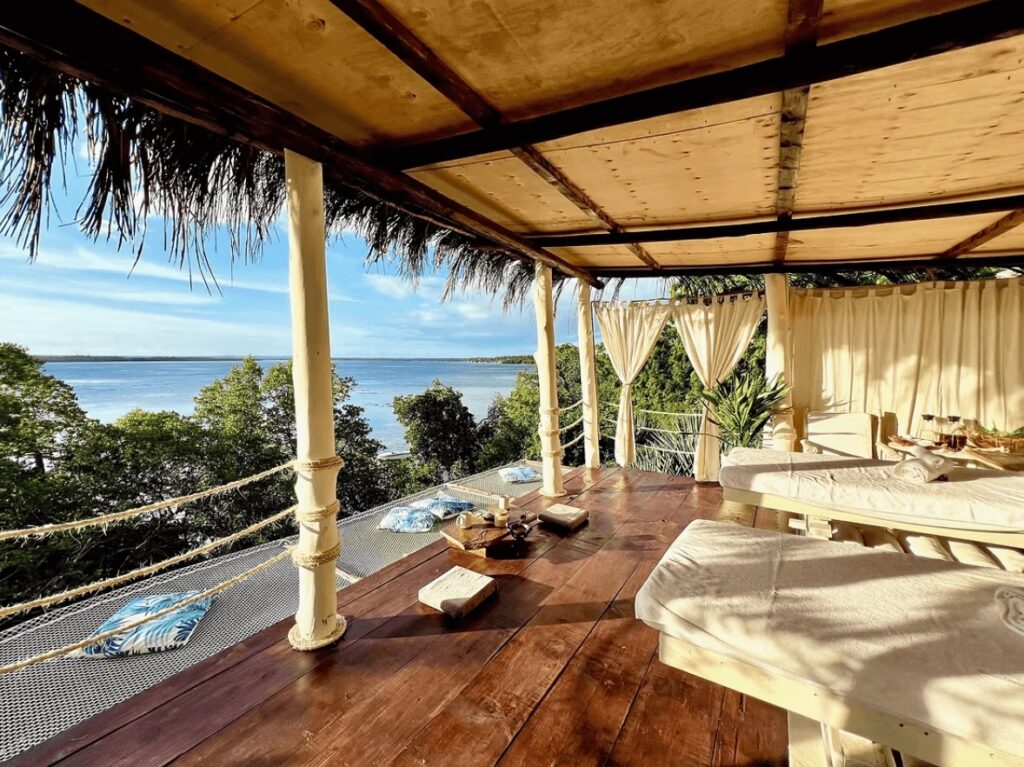 Sweeping views across the Indian Ocean from the Rock and Sea Resort, an eco-friendly hotel in Watamu 