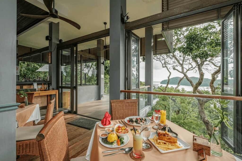 Dining with a view at the Ambong Rainforest Retreat, an eco-friendly hotel in Langkawi 