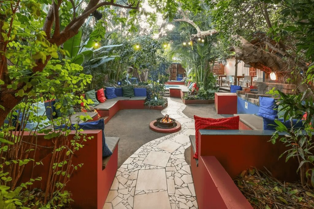 A colourful outdoor lounge at the Gala Eco Resort in Ponta do Ouro