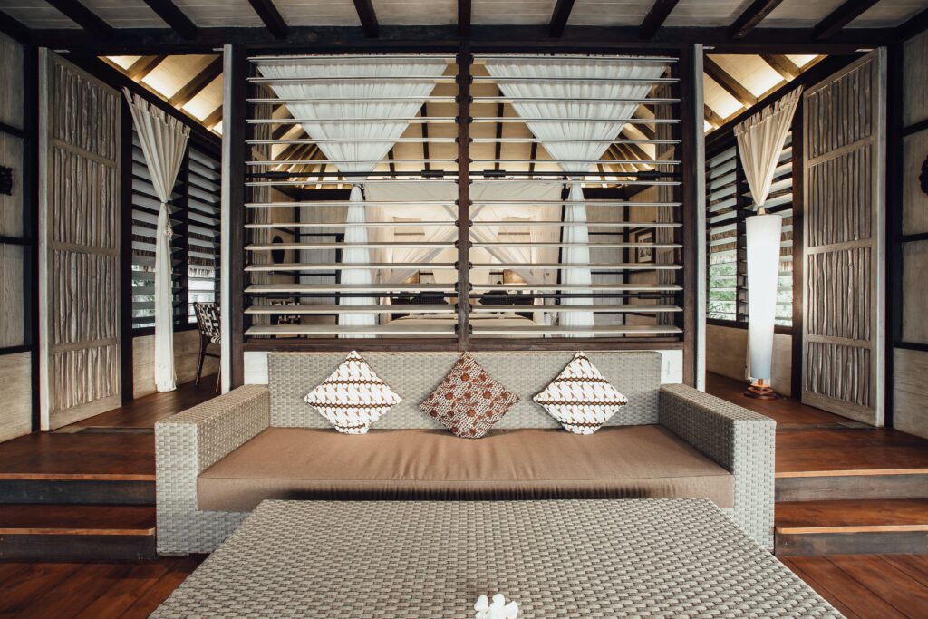 Inside one of the luxurious suites at Suarga Padang Padang