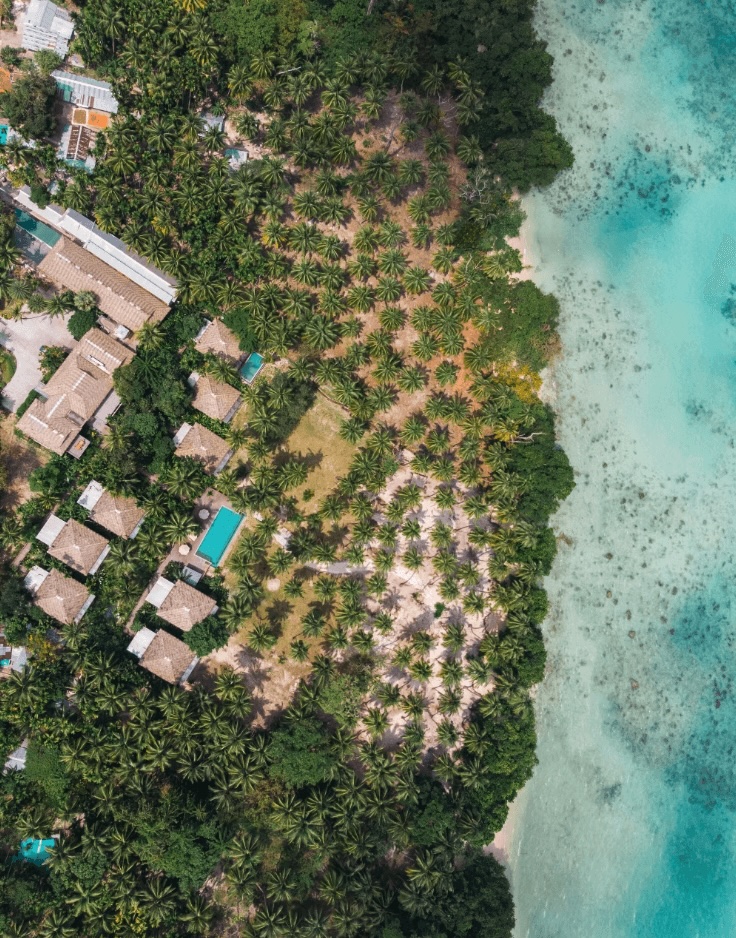 An aerial view of Tilar Siro Andamans - one of the best eco-resorts in the Andaman Islands
