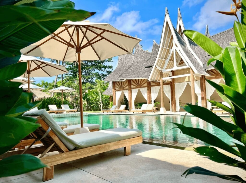 An inviting swimming pool at the heart of Rascals - an adults-only hotel in Kuta Lombok