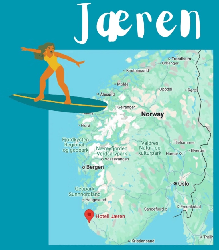 Surfing in Jæren, Norway