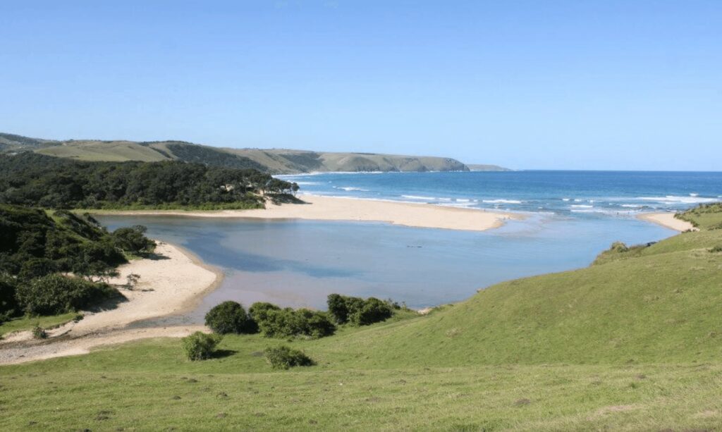 Surfing in South Africa: A peaceful bay along the Wild Coast