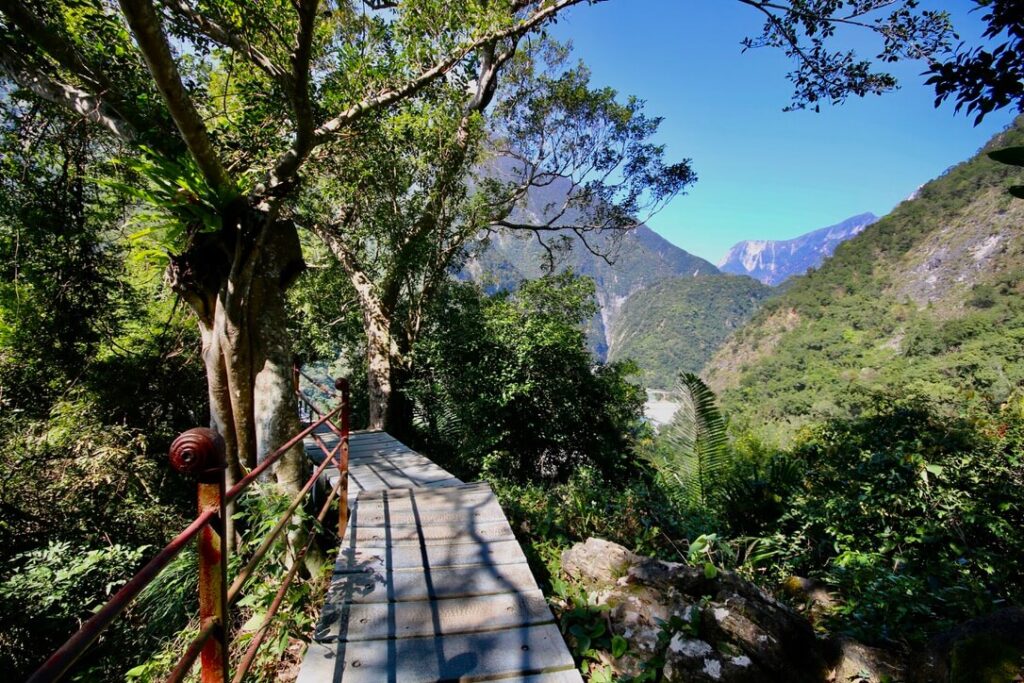 Hiking in Taroko Gorge during a surf trip to Taiwan