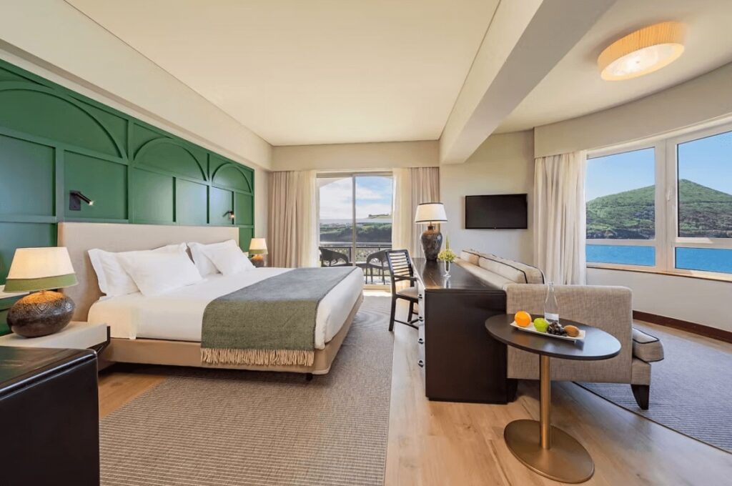 One of the spacious suites at Terceira Mar Hotel, an eco-friendly hotel in Angrao do Heroismo 