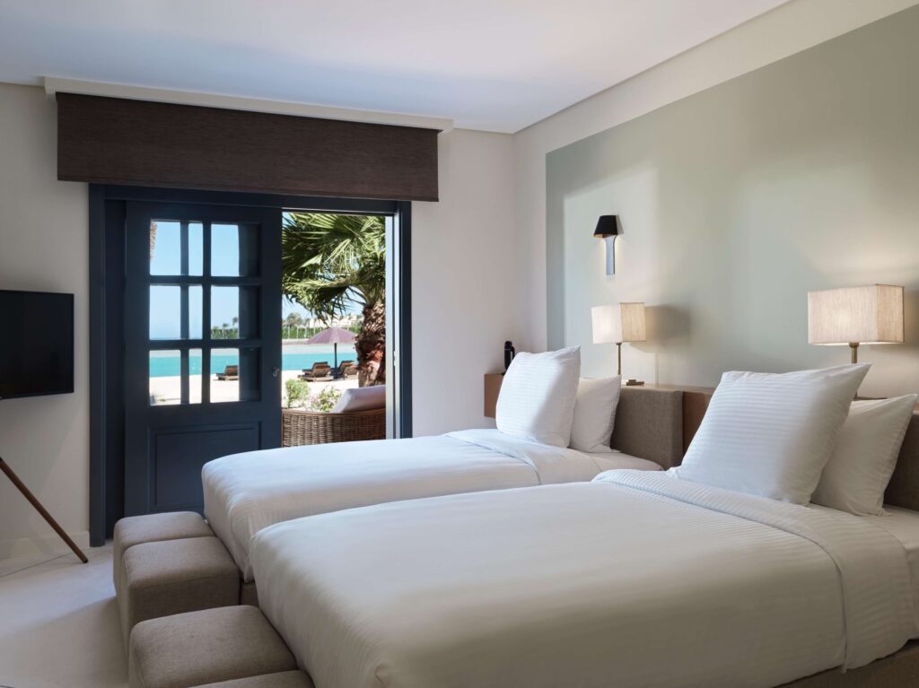 Views across the Red Sea from one of the luxurious rooms at The Chedi El Gouna