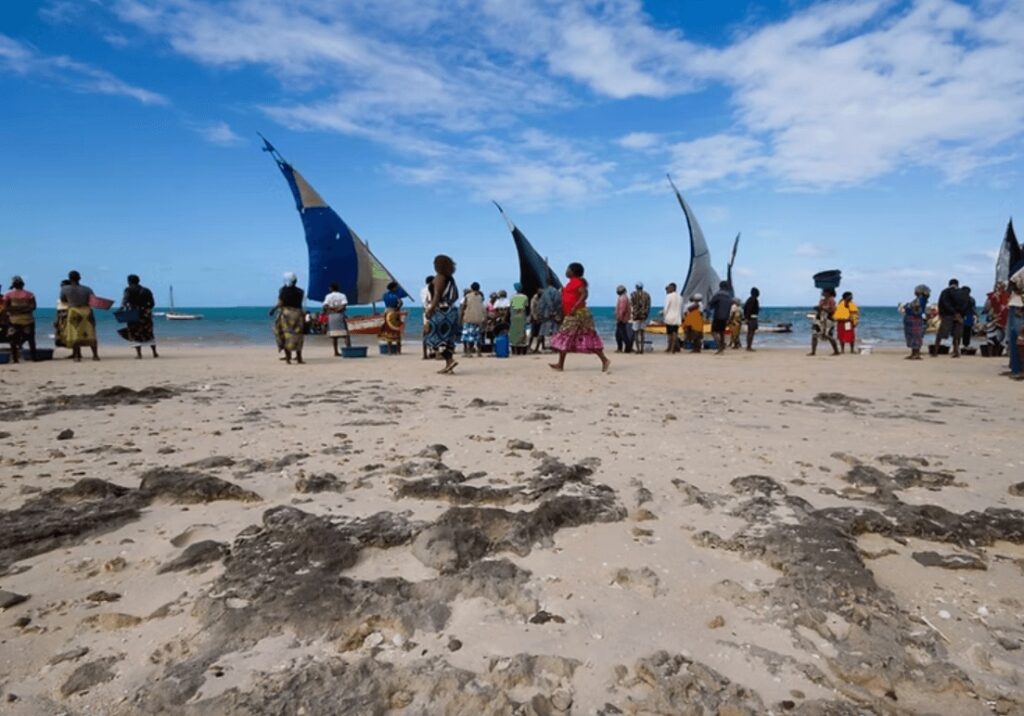Biggest threats to our oceans: A fishing community on a beach in Mozambique