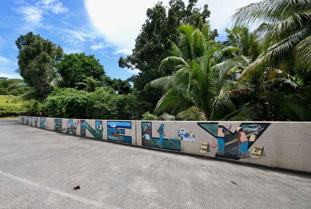 A mural on the side of the road in Palau