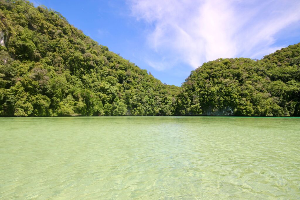 Kayaking around Risong Bay in Palau