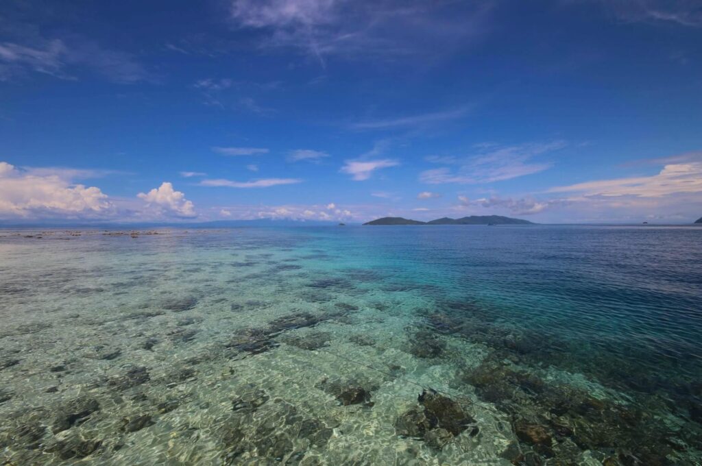 Looking toward Kri Island from Papua Explorers Dive Resort in Raja Ampat